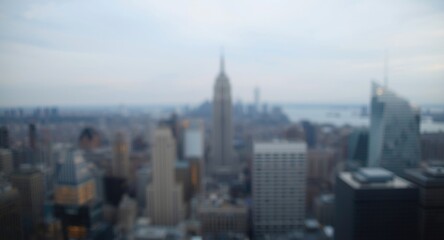 Fototapeta premium blurred cityscape background with soft urban skyline in gentle light