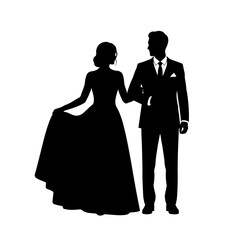 Silhouette of couple in formal wear. © Nasoha_Alhabib