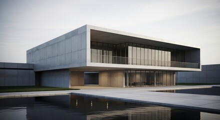 Fototapeta premium Modern Architectural Design with Minimalist Concrete Structure.