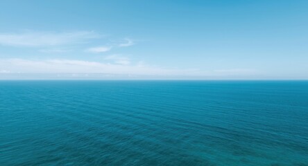 Fototapeta premium Large quiet sea view stretching to sky meeting point