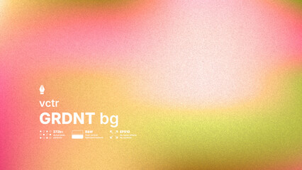 Trendy abstract vector background featuring a cinematic grainy mesh gradient in pink and yellow. High detail digital noise texture imitating film grain for atmospheric retro designs.