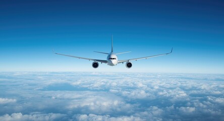 Fototapeta premium Large plane climbing steadily through the upper layers of the atmosphere