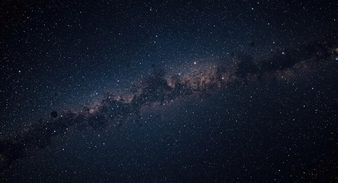 Bright cosmic scenery with planets galaxies and twinkling star lights