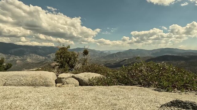 View from mountaintop of Sierra Nevada mountains