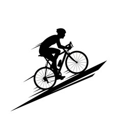 Naklejka premium Cyclist Riding Fast on Bicycle.