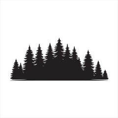 Obraz premium forest vector silhouette line art logo design concept illustration idea