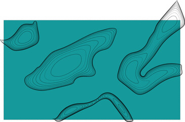 Fototapeta premium Abstract organic forms on teal background, artistic illustration for creative projects