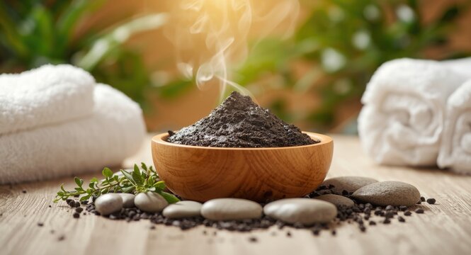Peat extracted black mud for natural health treatments incorporating heat and healing applications
