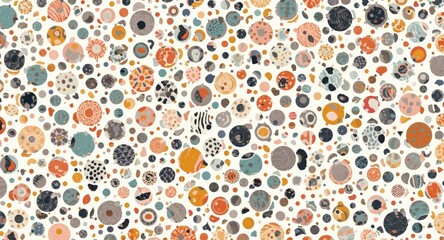 Decorative terrazzo pattern showing lively colored circles on a smooth white backdrop