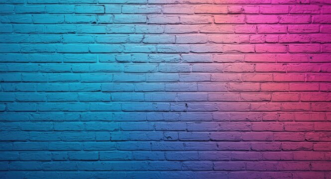 Colorful brick wall featuring blue and pink textured surface ideal for copy space