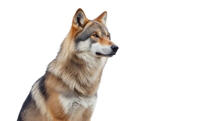 Obraz premium majestic wolf poised elegantly against a bright white background