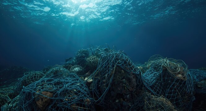 Ocean trash pollution driven by lost fishing net materials
