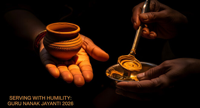 guru nanak jayanti festival food service charity meal religion faith peace humility celebration night background