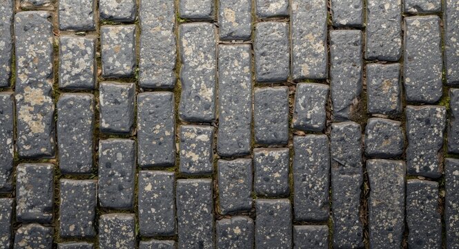 paving stone cobblestone texture background with rustic grain and high key lighting and copy space
