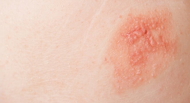 Red irritated patches on child&acirc;&euro;&trade;s skin due to atopic eczema inflammation