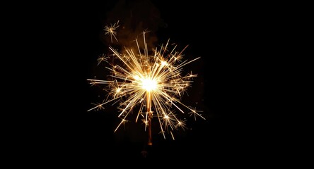 Fototapeta premium Sizzling sparkler glowing with vibrant sparkles in celebration