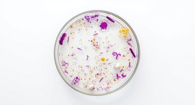 Petri dish study highlighting superbug resistance in bacterial cultures