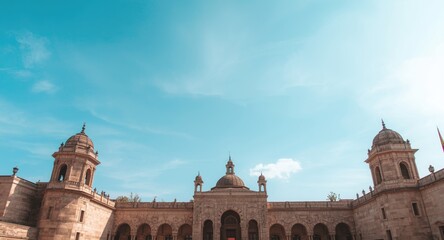 Obraz premium Historic stone architecture framed by wide open sky, cultural destination