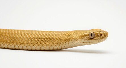 Naklejka premium Naja sumatrana golden cobra against pristine white background