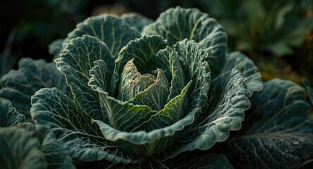 Obraz premium Botanical garden featuring thriving Brassica Oleracea wild plant specimen