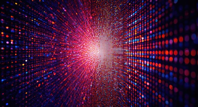 Colorful detailed LED monitor surface texture captured close up for copy space background
