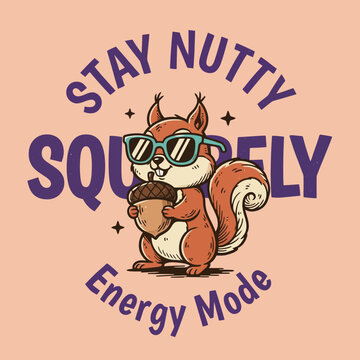 Squirrel wearing sunglasses and holding coffee.