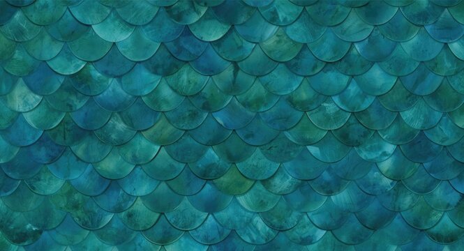 interlocking fish scale background combining jade and cobalt colors