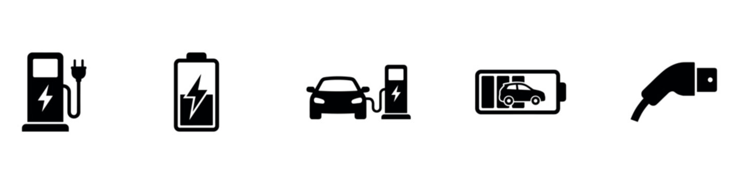 Car charging point icon. Electric plug symbol. Electricity sign. Electric car icon.