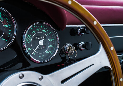 vintage car dashboard