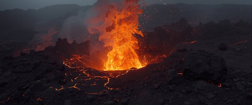 Fresh volcanic columns digitally crafted with advanced artificial intelligence