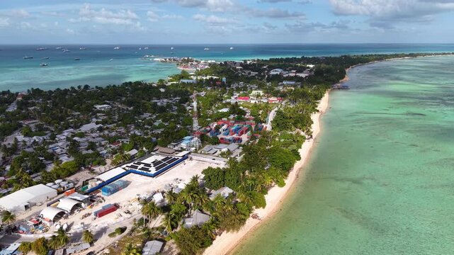 Kiribati Betio South Tarawa Atoll Capital Gilbert Islands Oceania Pacific Aerial Drone 4K  