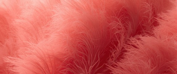 Smooth coral pink feather texture background with layered panel design and ambient shadow