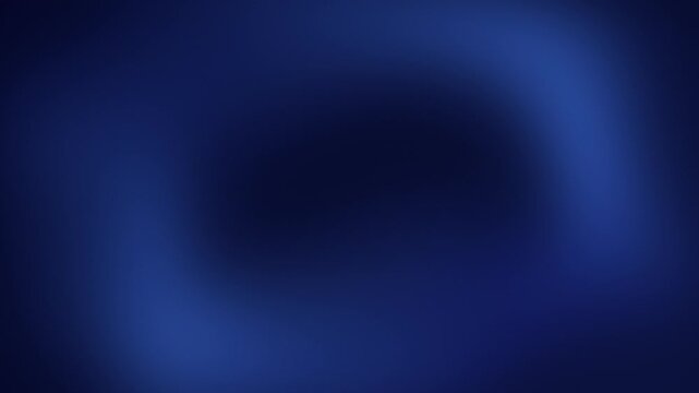 Deep navy blue gradient background with soft radial vignette and smooth dark center fade. Minimal abstract backdrop with subtle light diffusion elegant modern tone. Seamless 4K 60fps loop animation.