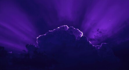 Dark purple cloud formation with radiant violet light creating an ethereal mood