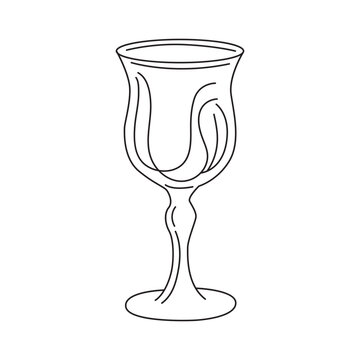 Minimalist goblet line art illustration