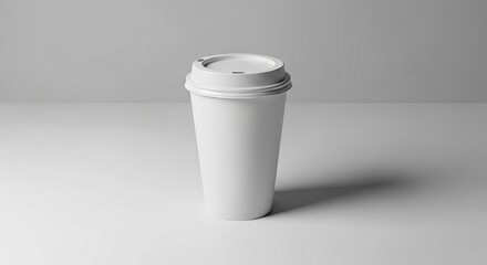 Mockup of a white disposable cup with lid design template
