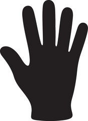 Obraz premium Black hand silhouette palm facing forward fingers