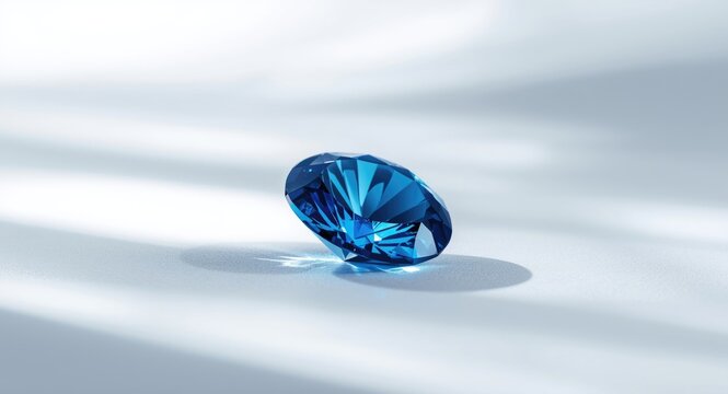 Lustrous Corundum Gem Crystal Displaying Intense Blue Color