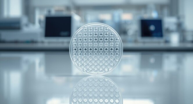 Microplate with 96 wells holding prepared samples for PCR processing