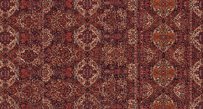 Continuous ethnic carpet design perfect for clothing and home decoration
