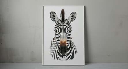 Fototapeta premium Enchanting zebra head drawing suitable for baby clothes and decorative posters
