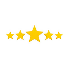 Fototapeta premium Five yellow stars rating icons isolated on transparent background