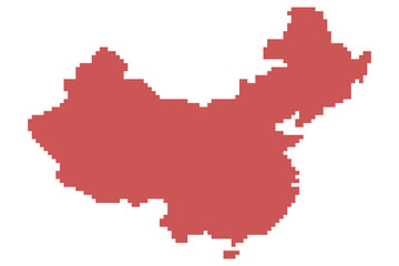 pixel China map vector illustration on white background