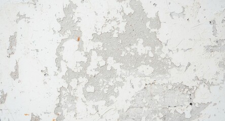 Obraz premium Aged white wall with flaking paint forming a unique textured backdrop for architecture