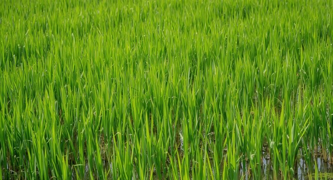 Phleum vegetation prospering in rich rice paddy soil