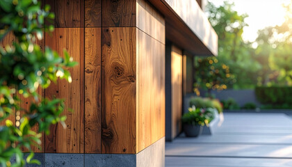 Drewniana elewacja budynku - nowoczesny dom tło