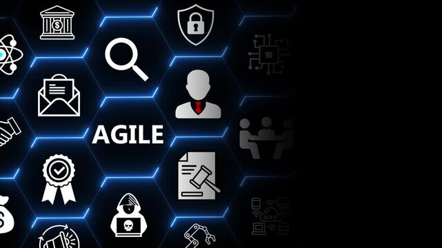 Agile workflow concept with user and document elements for business process management collaboration and development planning in modern digital systems 4k animation video