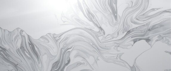 Fototapeta premium Minimalist swirling patterns on a light white and gray texture panel