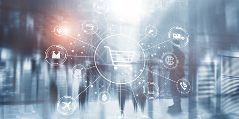 Ecommerce Digital Platform Ecosystem Integrating Retail, Logistics, Finance and Global Marketplace...