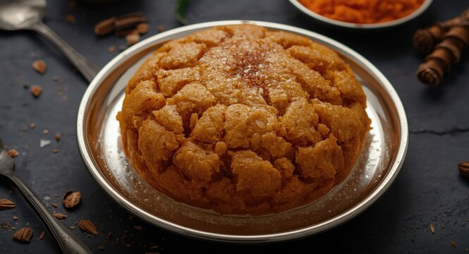 Authentic Indian bread halwa dessert made with simple ingredients